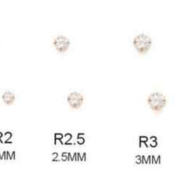 14K Solid Yellow Gold Light Prong Stud Earrings with White Stones Size 4mm - Picture 6 of 6